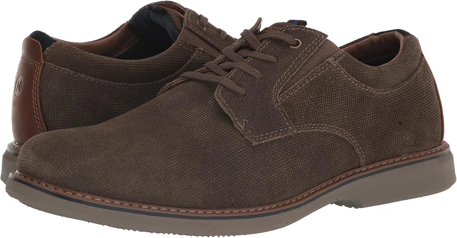 Nunn Bush Men's Otto Plain Toe Oxford Leather Lace Up with Lightweight Sole