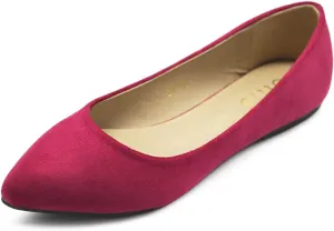 Ollio Women's Ballet Comfort Light Faux Suede Multi Color Shoe Flat