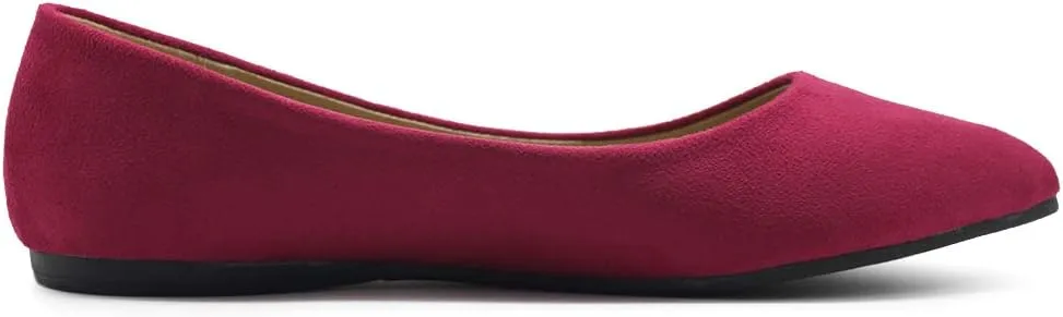 Ollio Women's Ballet Comfort Light Faux Suede Multi Color Shoe Flat