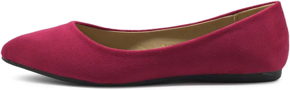 Ollio Women's Ballet Comfort Light Faux Suede Multi Color Shoe Flat