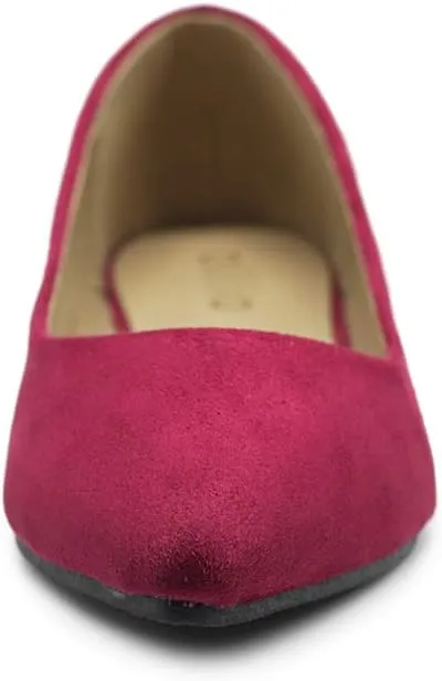 Ollio Women's Ballet Comfort Light Faux Suede Multi Color Shoe Flat