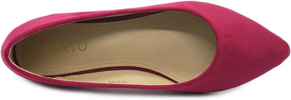 Ollio Women's Ballet Comfort Light Faux Suede Multi Color Shoe Flat