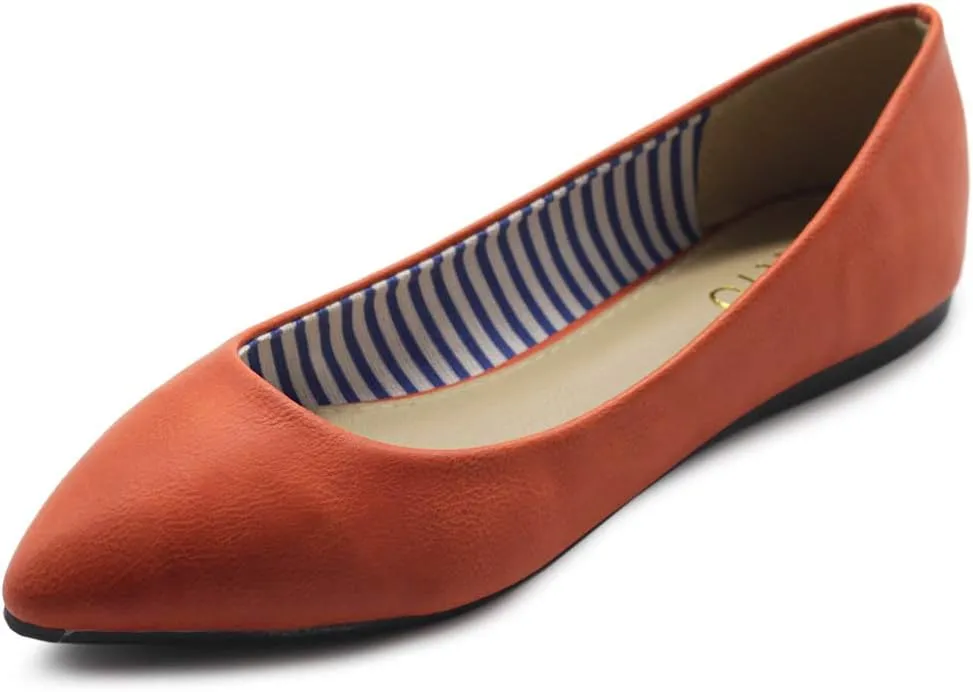 Ollio Women's Ballet Shoe Comfort Basic Light Multi Color Flat