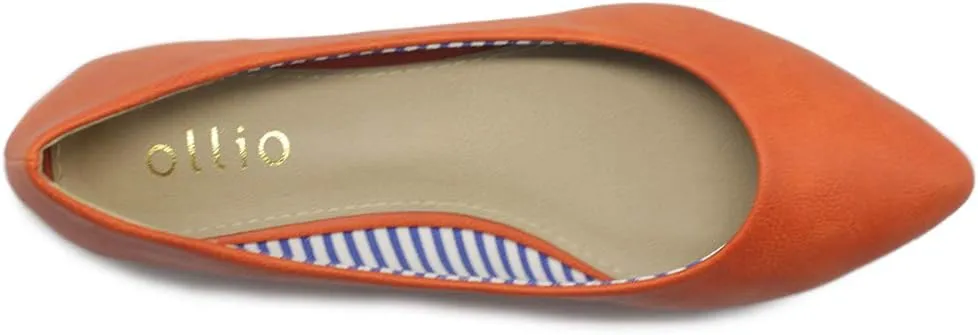 Ollio Women's Ballet Shoe Comfort Basic Light Multi Color Flat