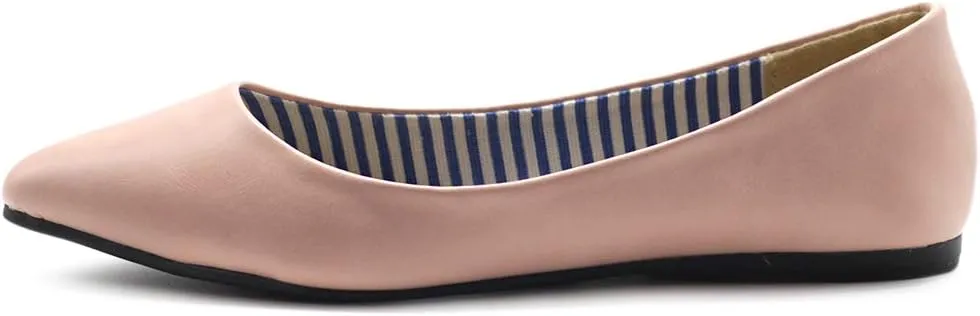 Ollio Women's Ballet Shoe Comfort Basic Light Multi Color Flat