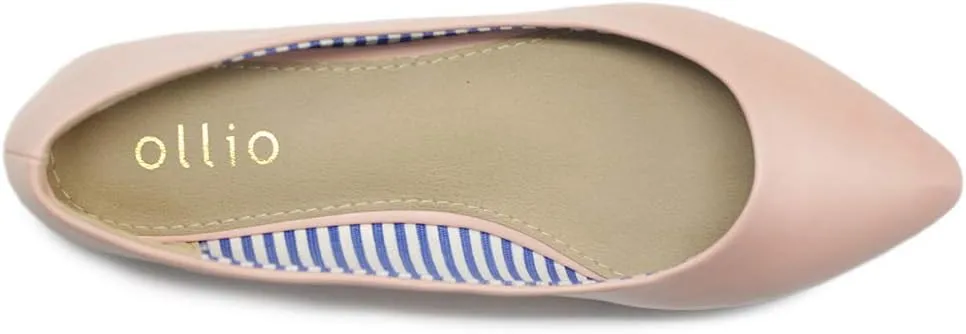 Ollio Women's Ballet Shoe Comfort Basic Light Multi Color Flat