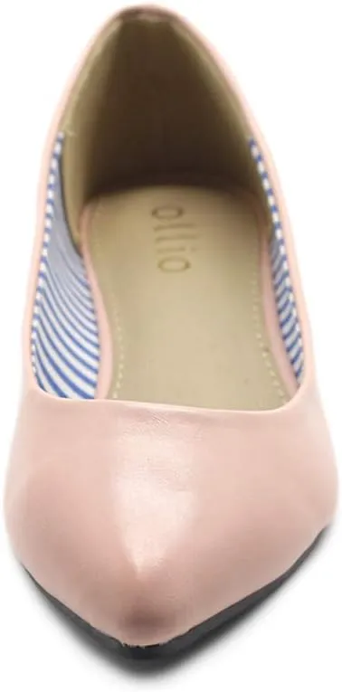 Ollio Women's Ballet Shoe Comfort Basic Light Multi Color Flat