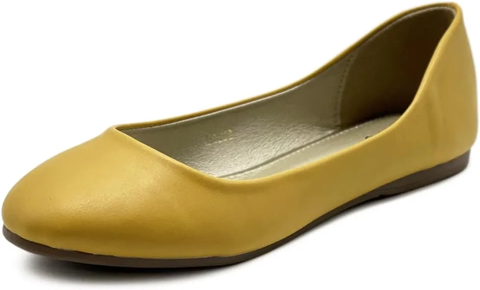 Ollio Women's Shoe Ballet Basic Light Comfort Low Heel Flat