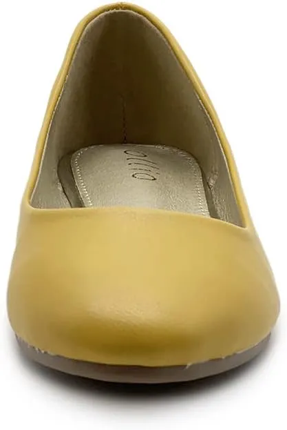 Ollio Women's Shoe Ballet Basic Light Comfort Low Heel Flat