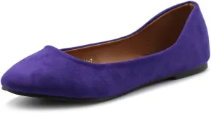 Ollio Womens Shoe Ballet Light Faux Suede Low Heels Flat