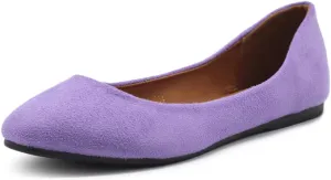 Ollio Womens Shoe Ballet Light Faux Suede Low Heels Flat
