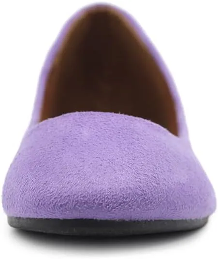 Ollio Womens Shoe Ballet Light Faux Suede Low Heels Flat