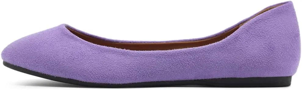 Ollio Womens Shoe Ballet Light Faux Suede Low Heels Flat