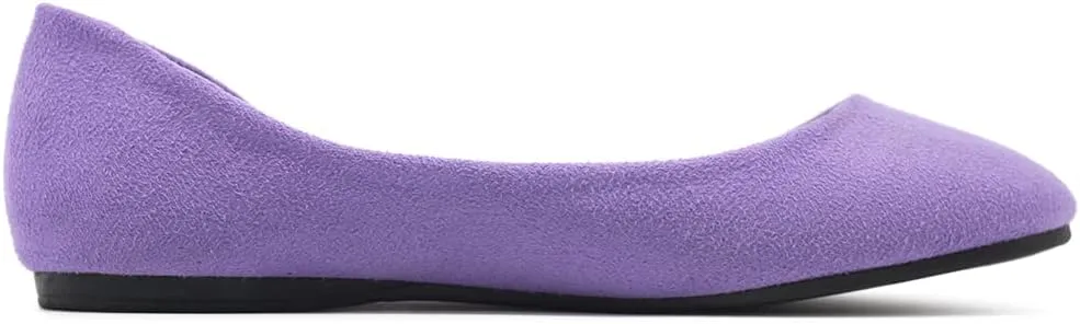 Ollio Womens Shoe Ballet Light Faux Suede Low Heels Flat