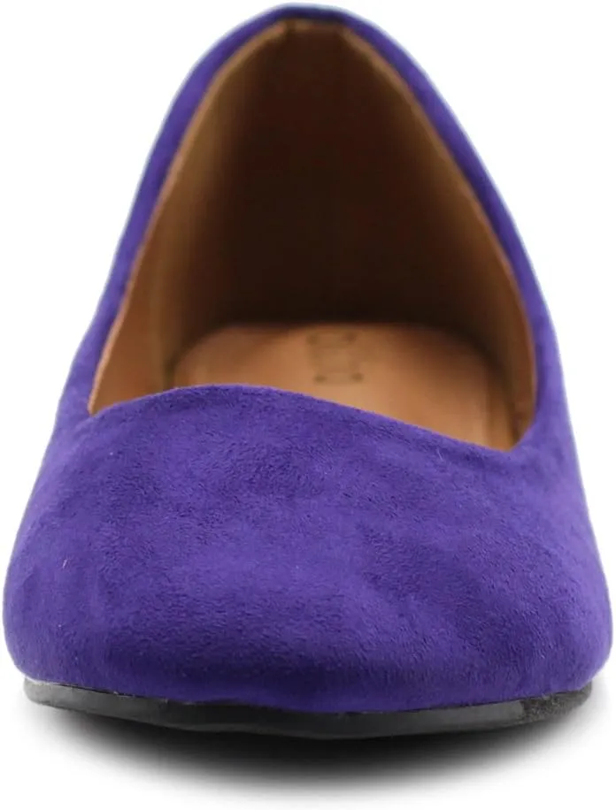 Ollio Womens Shoe Ballet Light Faux Suede Low Heels Flat