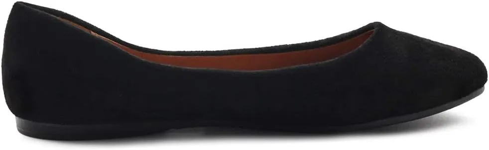 Ollio Womens Shoe Ballet Light Faux Suede Low Heels Flat