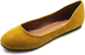 Ollio Womens Shoe Ballet Light Faux Suede Low Heels Flat