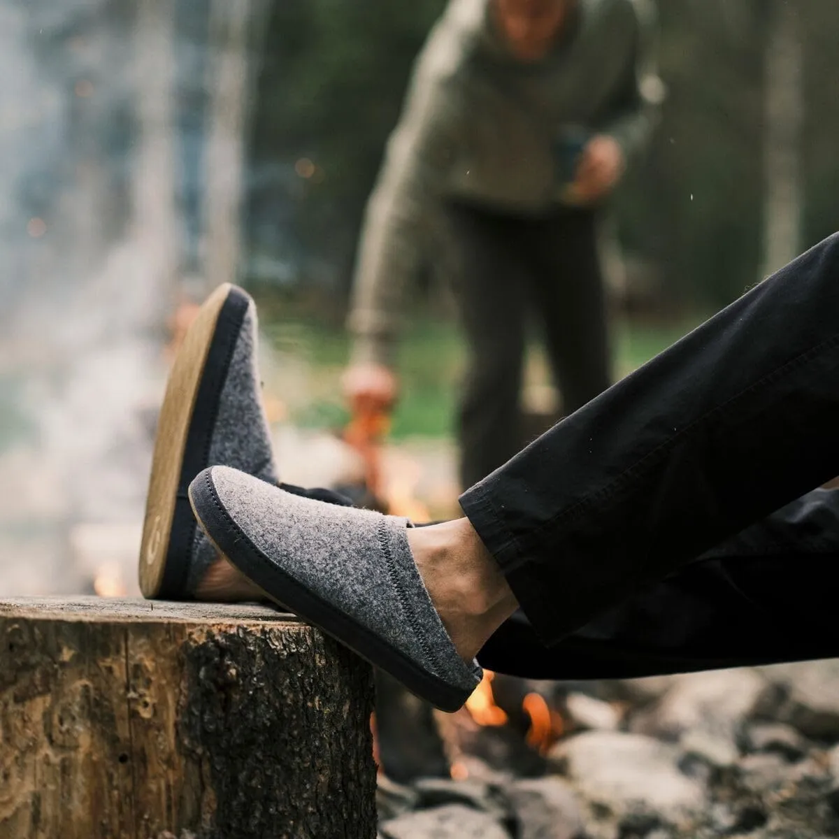 OLUKAI Hamani Hulu Men's Wool Mule Slippers, Soft & Comfortable Slippers with Premium Materials, Sheepskin Shearling & Italian Felt, All-Day Wear
