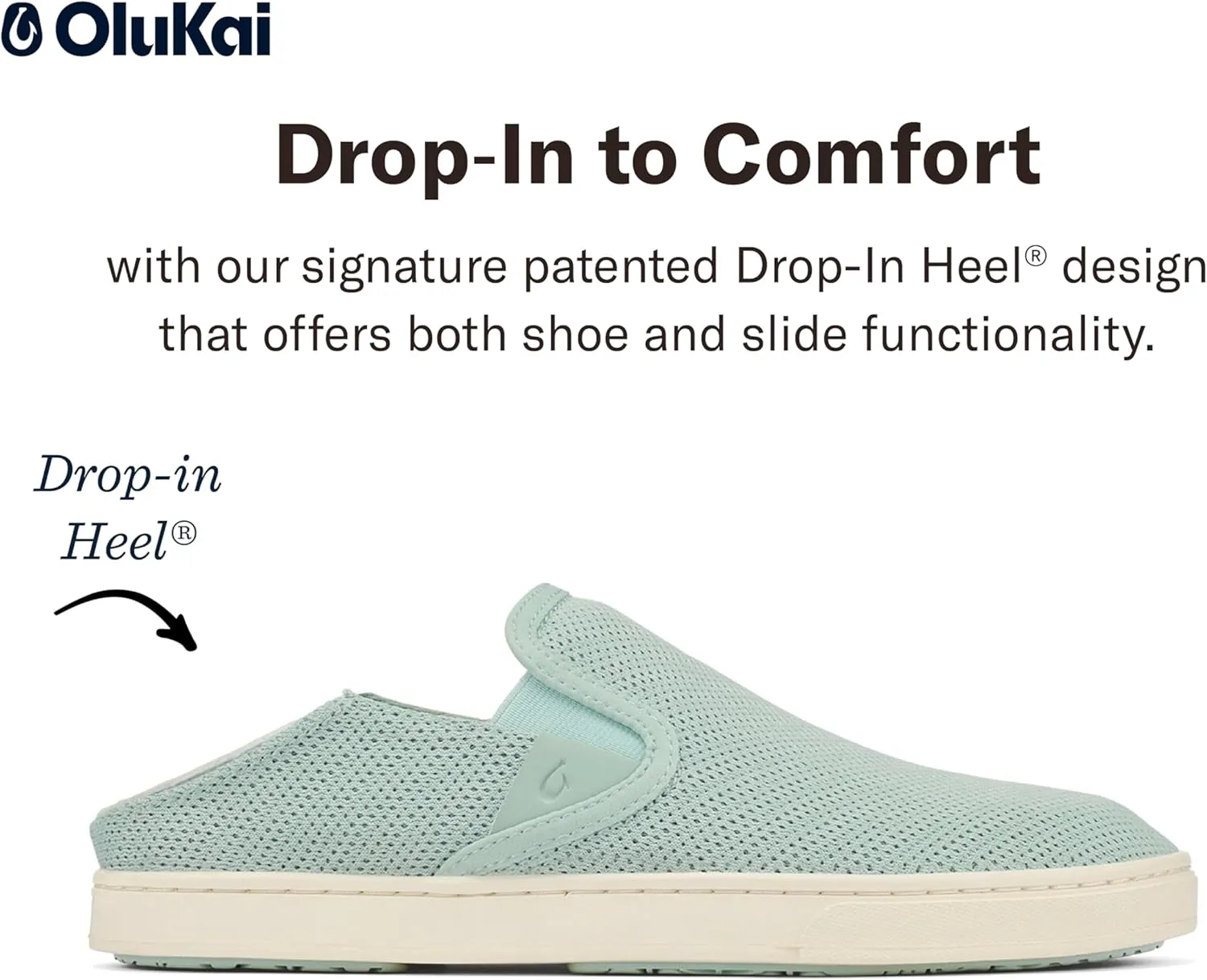 OLUKAI Pehuea Women's Slip On Sneakers, Casual Everyday Shoes with Easy On & Off Design, Breathable Mesh & Drop-in Heel, All-Day Comfort & Support