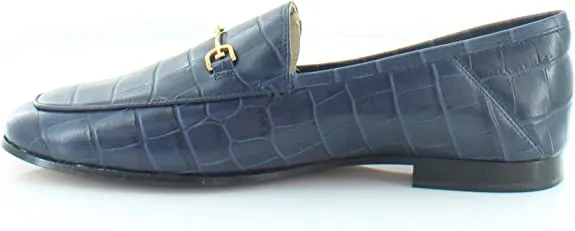 On Loafers Fashion Toe Deadline-driven Slip Leather Croc Navy Rounded Augmented reality Loraine Sam Edelman