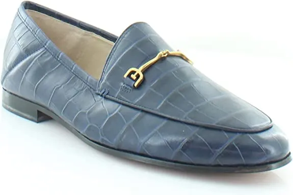 On Loafers Fashion Toe Deadline-driven Slip Leather Croc Navy Rounded Augmented reality Loraine Sam Edelman
