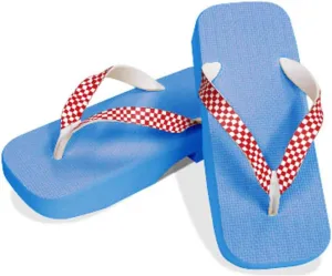 [One Step] [Hajime] Geta Geta Clogs, Soft and Water Resistant, Made of Sponge 9.4 inches (24 cm), SB/Checkered x Red, Checkered x Red, Strawberry × Red, 24.0 cm