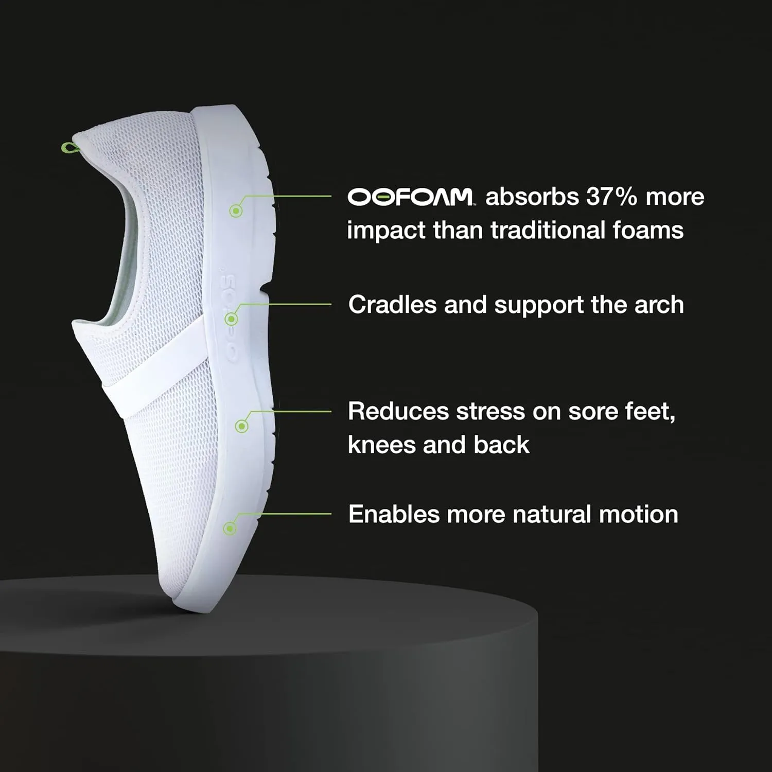 OOFOS OOmg Low Shoe - Lightweight Recovery Footwear - Reduces Pressure on Feet, Joints & Back - Machine Washable