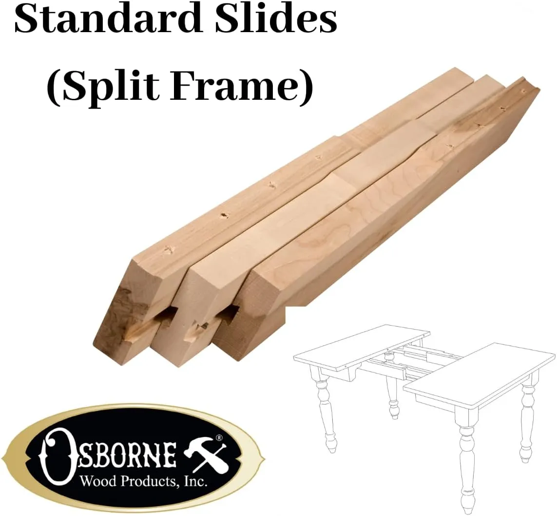 Osborne Standard Wooden Table Slide Set, 30" Standard Table Slide (Allows for 75" Opening) in Soft Maple, Standard Table Extension for Table with 4 Legs