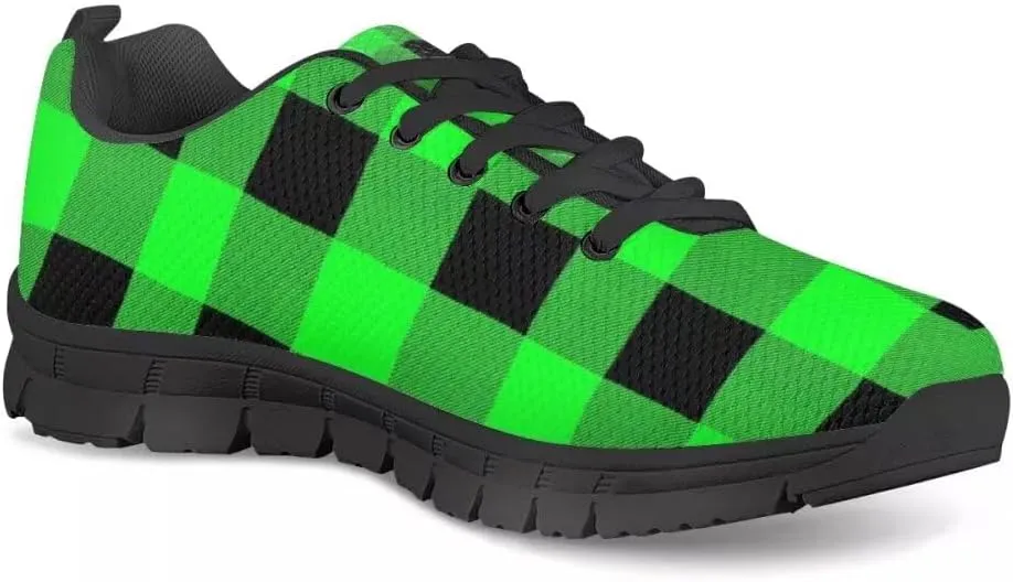 PinUp Angel Buffalo Plaid Walk Shoes Lightweight Breathable Athletic Gym Casual Tennis Shoes