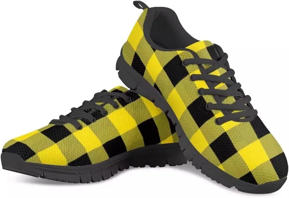 PinUp Angel Buffalo Plaid Walk Shoes Lightweight Breathable Athletic Gym Casual Tennis Shoes