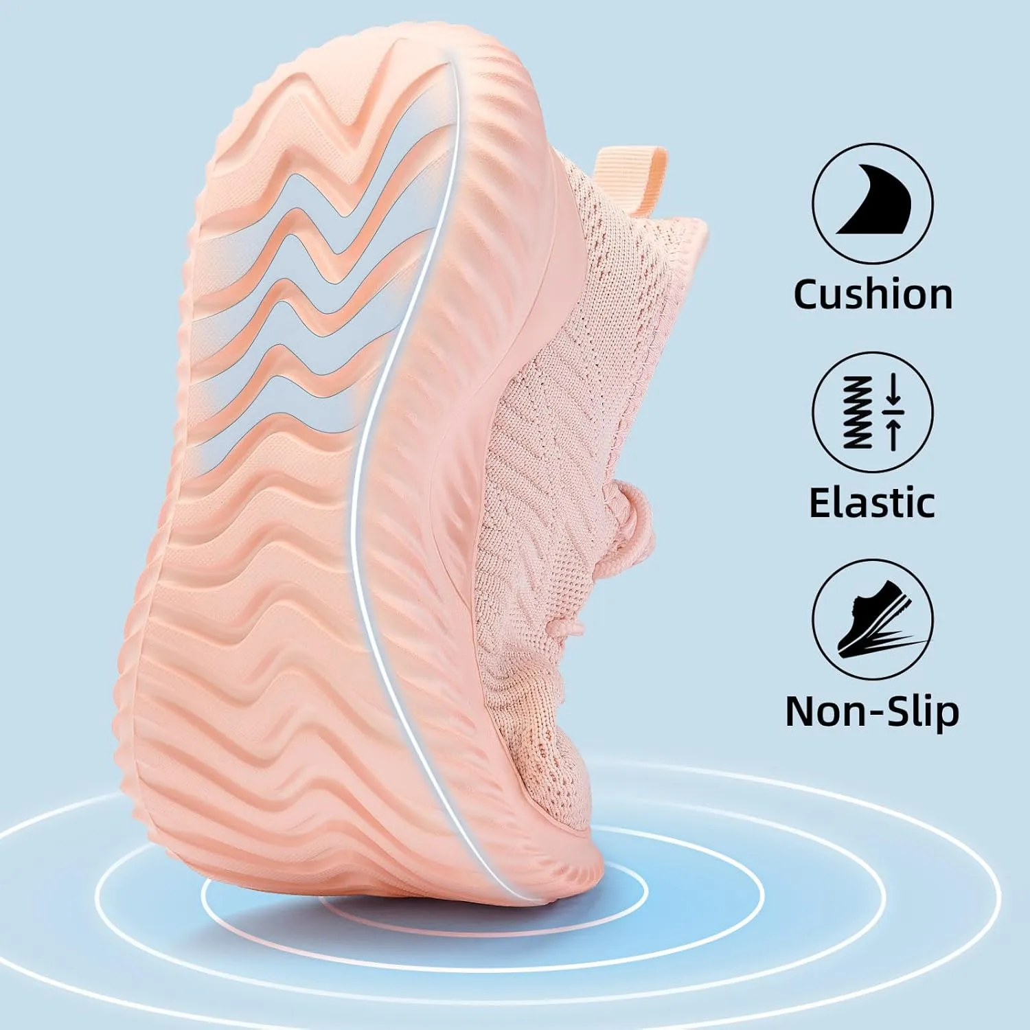 PPQ Womens Slip On Walking Shoes，Memory Foam Lightweight Comfort Casual Workout Shoes,Yoga Or Tennis Or Running Sneakers