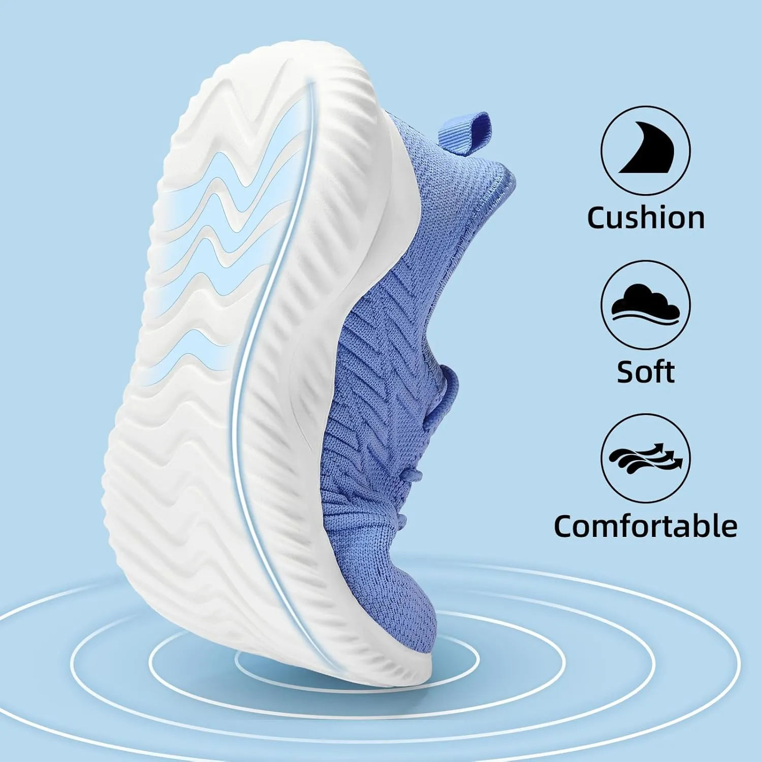 PPQ Womens Slip On Walking Shoes，Memory Foam Lightweight Comfort Casual Workout Shoes,Yoga Or Tennis Or Running Sneakers