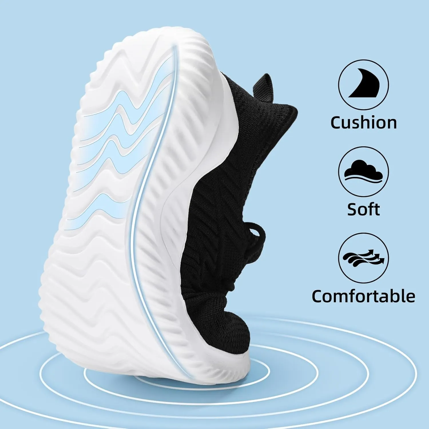 PPQ Womens Slip On Walking Shoes，Memory Foam Lightweight Comfort Casual Workout Shoes,Yoga Or Tennis Or Running Sneakers