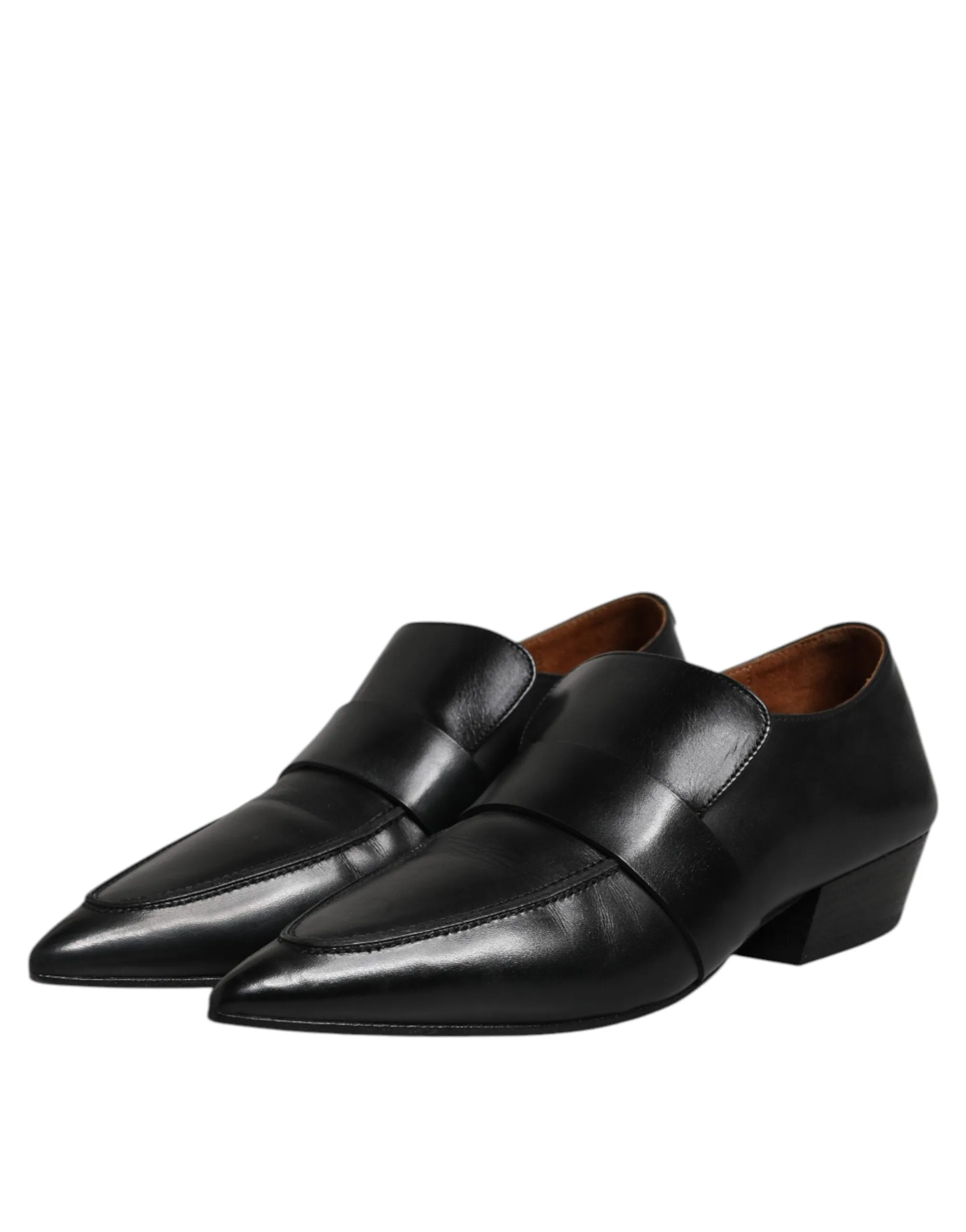 Premium variety Leather Toe Marsell Black Shoes Loafer Slip Soft Tested Pointed On
