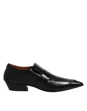 Premium variety Leather Toe Marsell Black Shoes Loafer Slip Soft Tested Pointed On