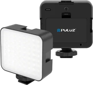 PULUZ Photography Fill Light Camera Video Light With 64 LED Beads for Camera/Video Shooting, Photography Lighting Kit 6000-6500K Natural White Light, Adjustable Brightness Cold Shoe & 1/4" Screw Mount
