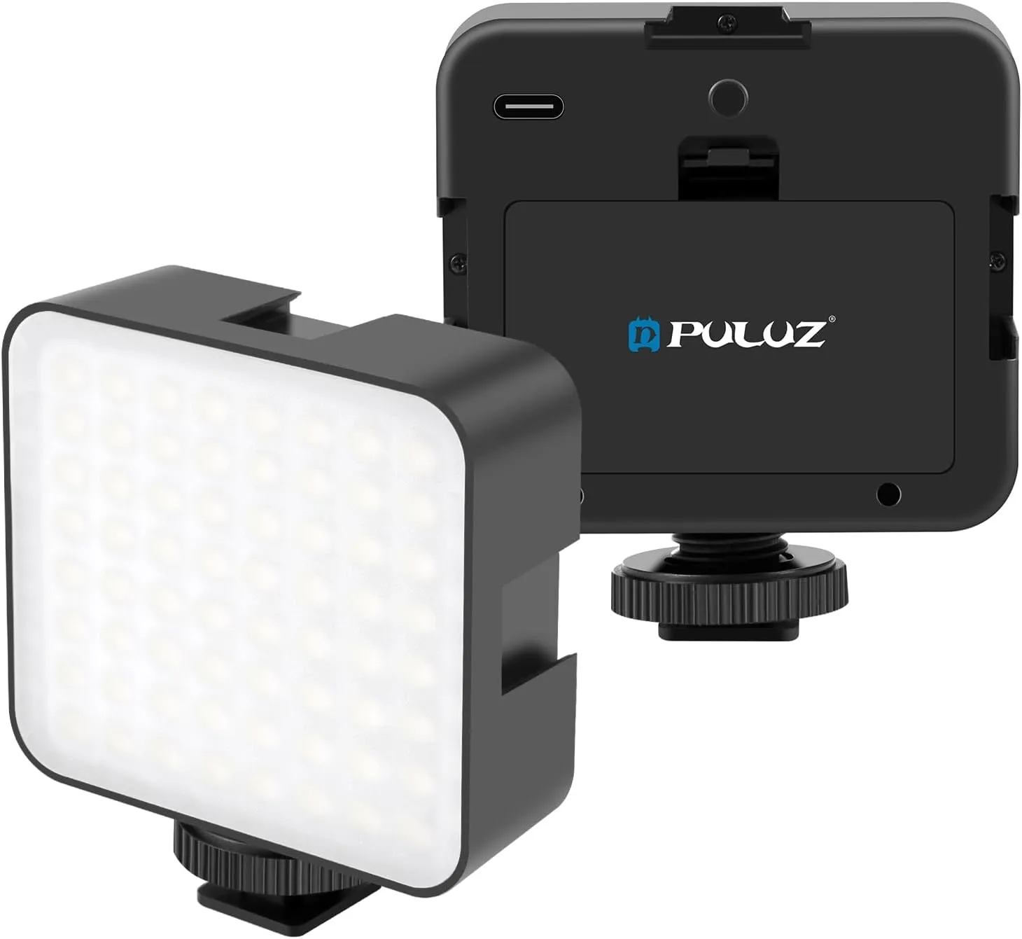 PULUZ Photography Fill Light Camera Video Light With 64 LED Beads for Camera/Video Shooting, Photography Lighting Kit 6000-6500K Natural White Light, Adjustable Brightness Cold Shoe & 1/4" Screw Mount