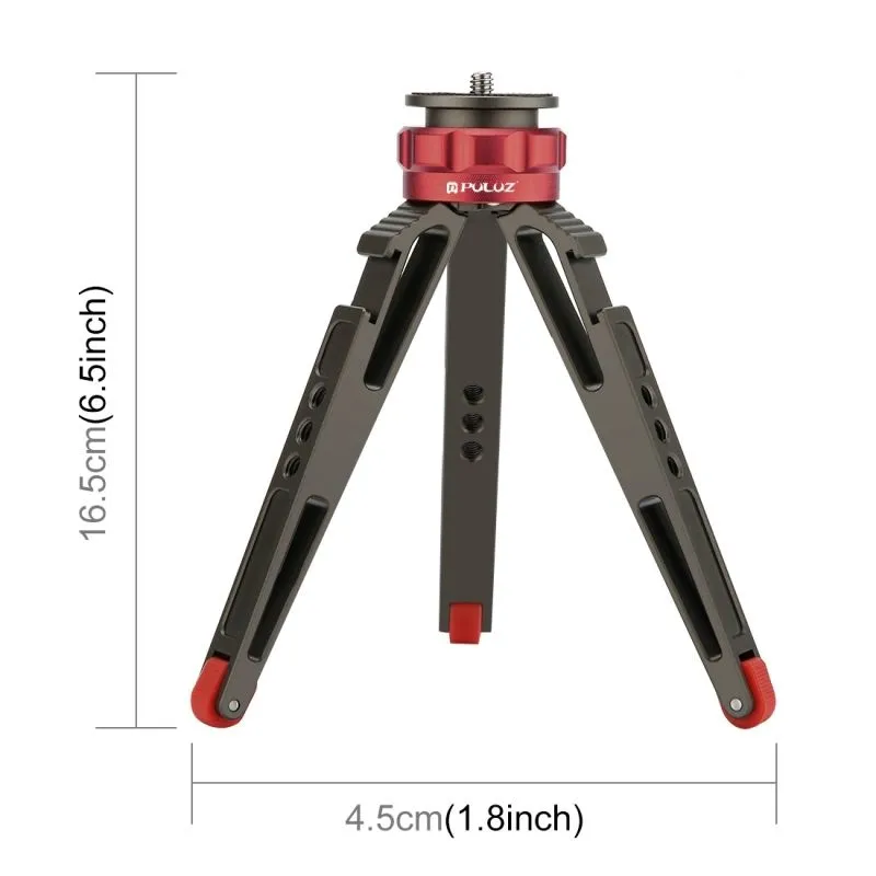 PULUZ Vlogging Tripod with Cold Shoe: Lightweight, Sturdy, Adjustable