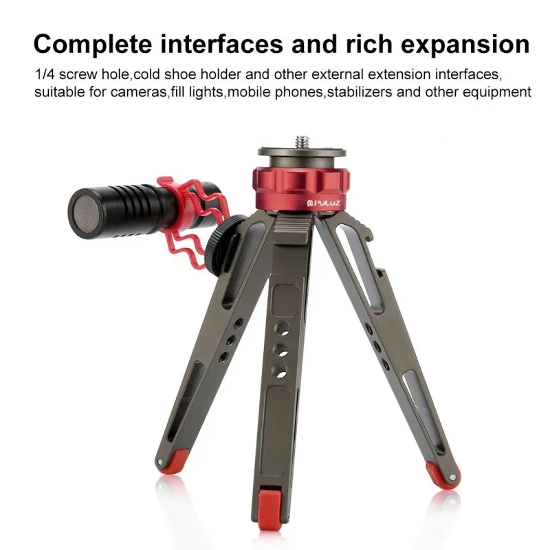 PULUZ Vlogging Tripod with Cold Shoe: Lightweight, Sturdy, Adjustable