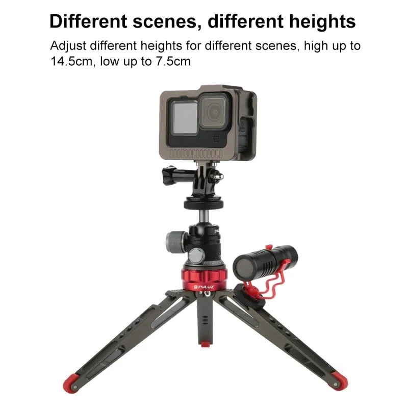 PULUZ Vlogging Tripod with Cold Shoe: Lightweight, Sturdy, Adjustable