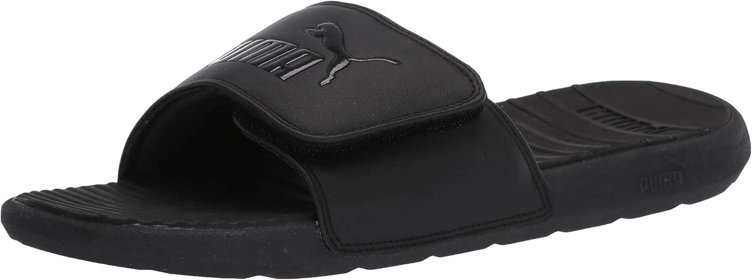 PUMA Men's Cool Cat Hook & Loop Slide Sandal, Black, 12 M US