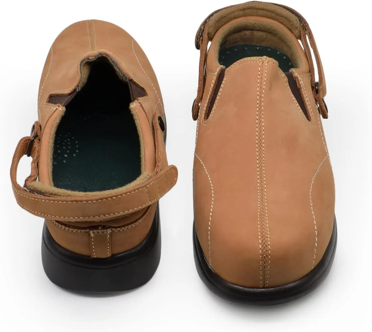 Pure Stride Nantucket Diabetic and Therapeutic Slip-On Walking Shoes for Women - Soft Full Grain Calf Skin Leather, Lightweight and Skid Resistant