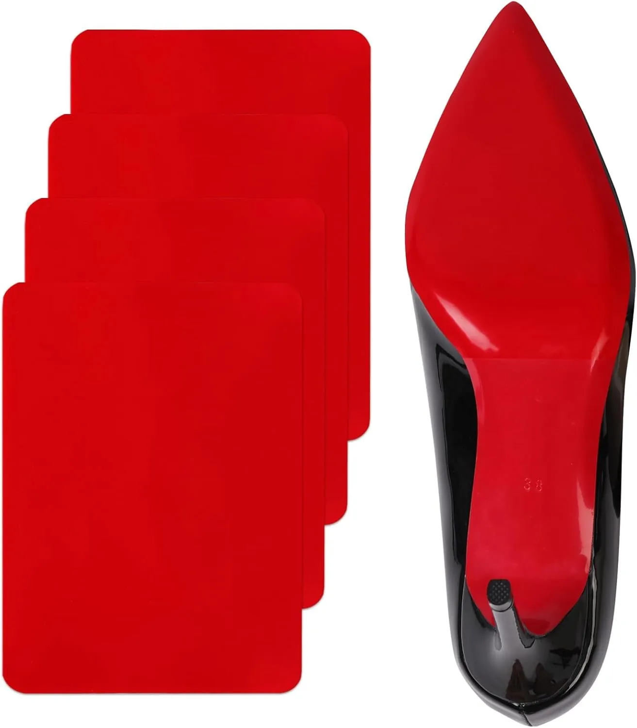 Red Bottoms Self-Adhesive Shoe Protector - Sole Guard Compatible With Christian Louboutin Shoes - Bottom Replacement