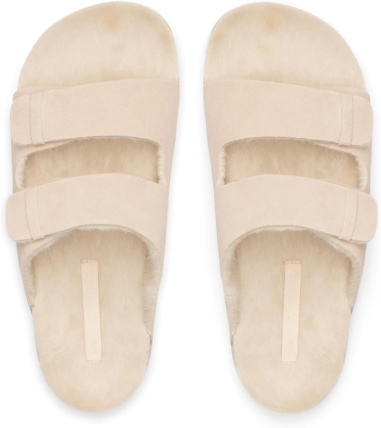 REEF Ojai Two Bar Cozy Women's Slide, Faux Fur Footbed, Full Grain Leather