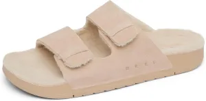 REEF Ojai Two Bar Cozy Women's Slide, Faux Fur Footbed, Full Grain Leather