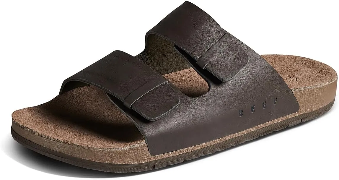 REEF Ojai Two Bar Women's Fashion Slide Sandal, Premium Leather, Soft Cushion Footbed