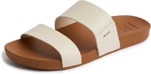 Reef Women's Cushion Vista Fashion Slide Sandal, Vegan Leather Strap, Soft Footbed