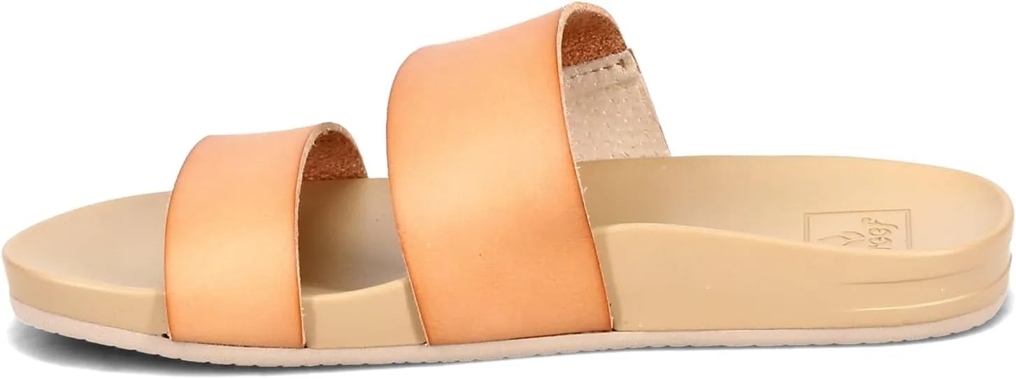 Reef Women's Vista Fashion Slide Sandal, Vegan Leather Strap, Ultra Soft Cushion Footbed