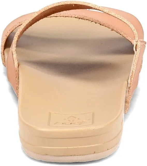 Reef Women's Vista Fashion Slide Sandal, Vegan Leather Strap, Ultra Soft Cushion Footbed