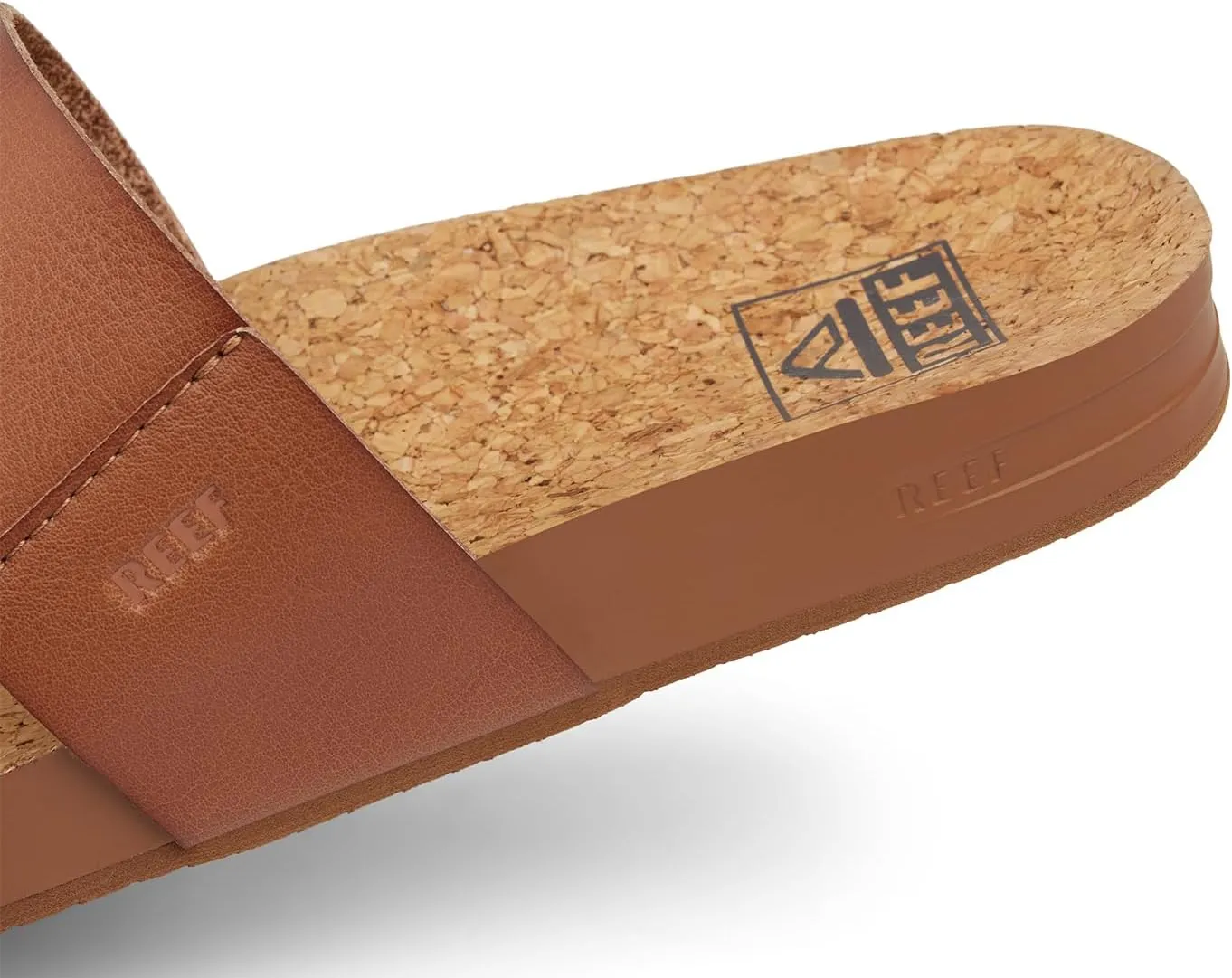 Reef Women's Vista Fashion Slide Sandal, Vegan Leather Strap, Ultra Soft Cushion Footbed
